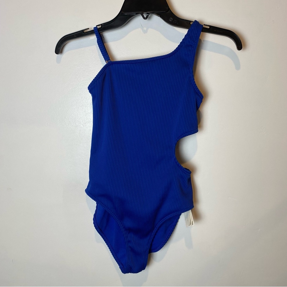 Abercrombie And Fitch Kids Girl Stretch One-Piece Adjustable Swimsuit Blue 11/12
